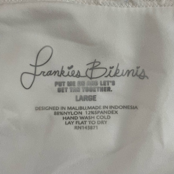 Frankie’s Bikinis Drew Ribbed Bikini Bottom in White Sz L NWT - Picture 10 of 13